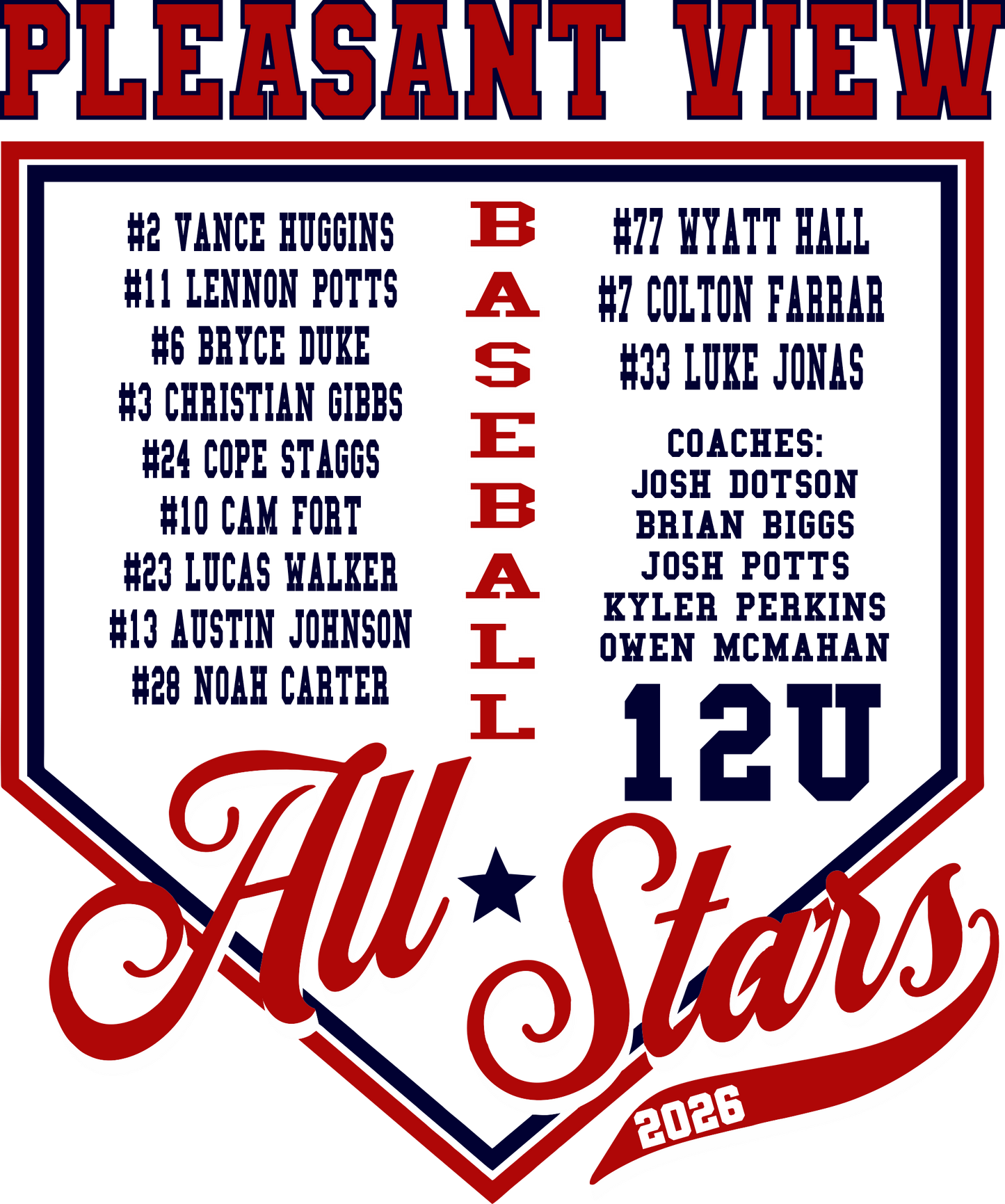 PVAA 12U All Stars T shirt