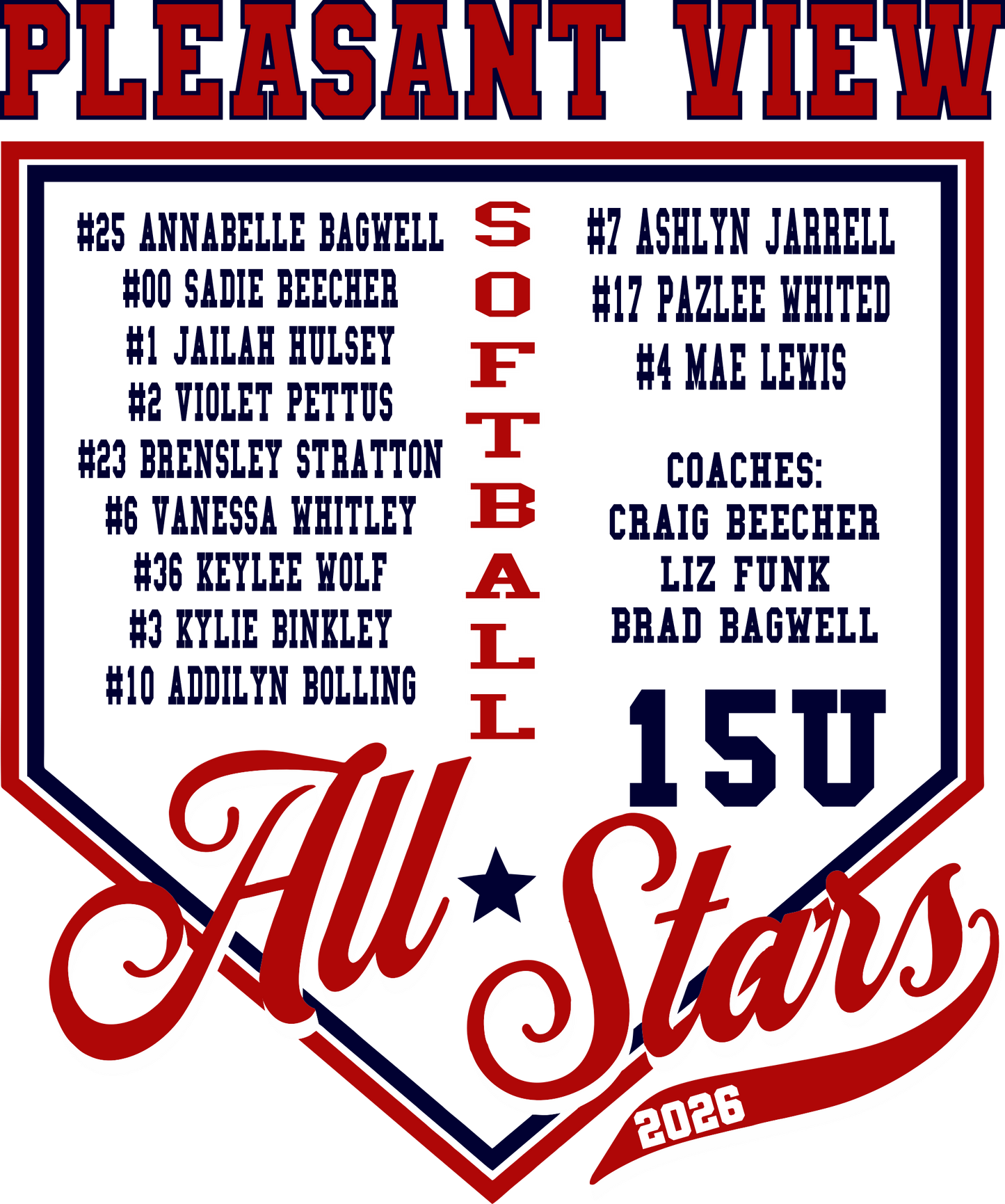 PVAA 15U All Stars T shirt